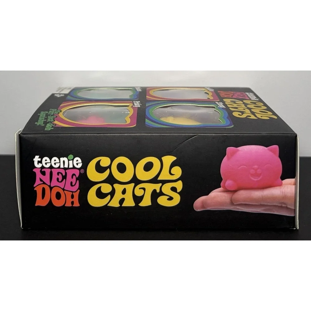Schylling NeeDoh Teenie Cool Cats 4-Pack Kittens Stress Fidget Sensory Toy - New
